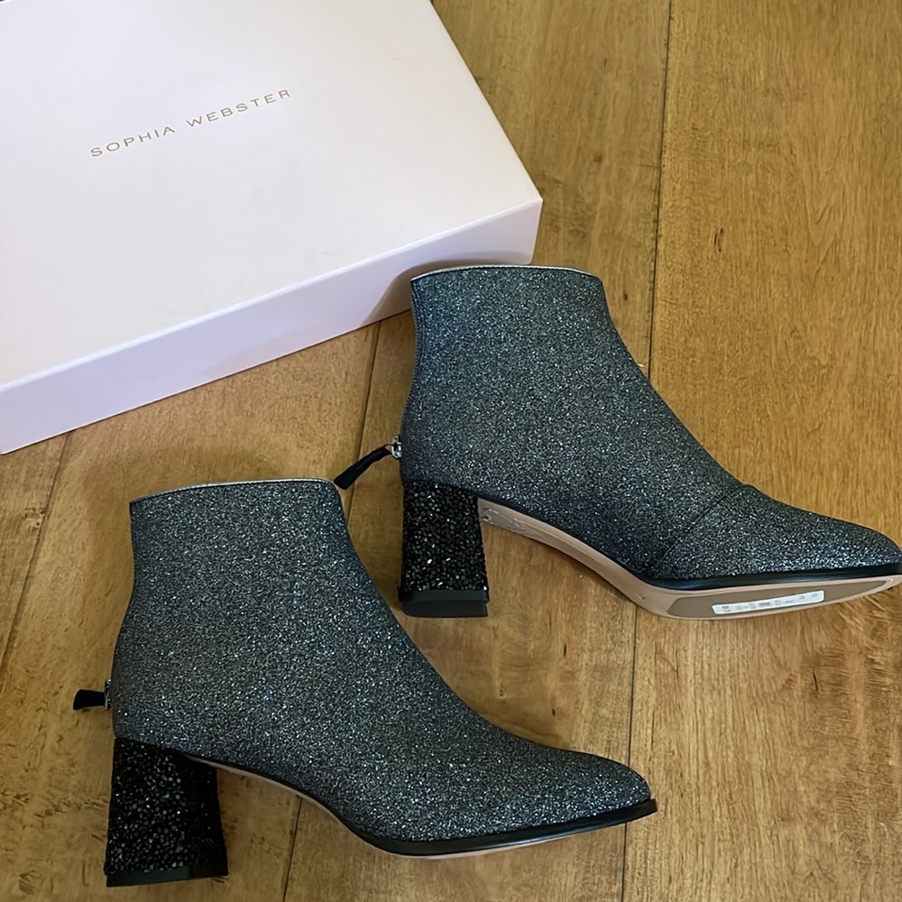 Sophia Webster Glitter Stella Heeled Ankle Boots